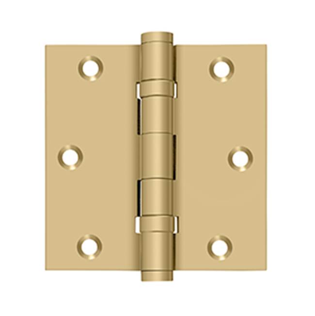 Deltana - 3-1/2'' x 3-1/2'' Square Hinge, Ball Bearings - Brushed Brass