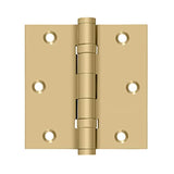 Deltana - 3-1/2'' x 3-1/2'' Square Hinge, Ball Bearings - Brushed Brass