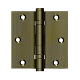 Deltana - 3-1/2'' x 3-1/2'' Square Hinge, Ball Bearings - Antique Brass