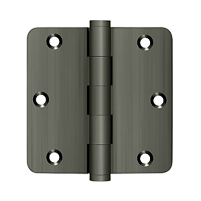 Deltana - 3-1/2'' x 3-1/2'' x 1/4'' Radius Hinge, Residential - Antique Nickel