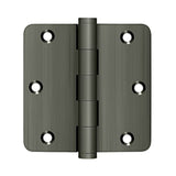 Deltana - 3-1/2'' x 3-1/2'' x 1/4'' Radius Hinge, Residential - Antique Nickel