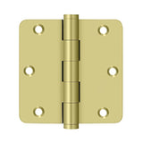 Deltana - 3-1/2'' x 3-1/2'' x 1/4'' Radius Hinge, Residential - Polished Brass