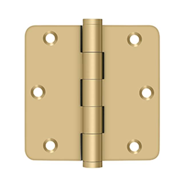 Deltana - 3-1/2'' x 3-1/2'' x 1/4'' Radius Hinges - Brushed Brass
