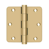 Deltana - 3-1/2'' x 3-1/2'' x 1/4'' Radius Hinges - Brushed Brass