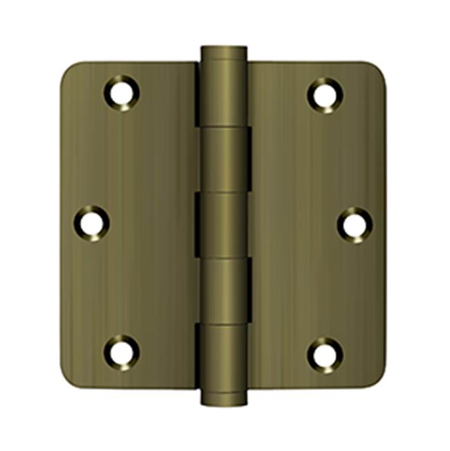 Deltana - 3-1/2'' x 3-1/2'' x 1/4'' Radius Hinge, Residential - Antique Brass