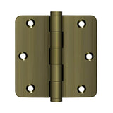 Deltana - 3-1/2'' x 3-1/2'' x 1/4'' Radius Hinges - Antique Brass