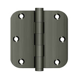 Deltana - 3-1/2'' x 3-1/2'' x 5/8'' Radius Hinges - Antique Nickel