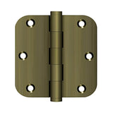 Deltana - 3-1/2'' x 3-1/2'' x 5/8'' Radius Hinge, Residential - Antique Brass