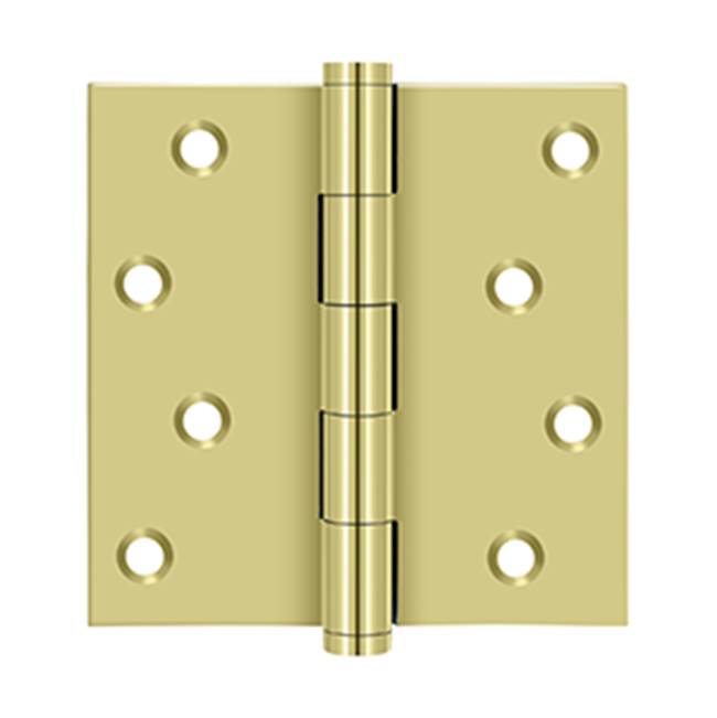 Deltana - 4'' x 4'' Square Hinges Residential / Zig-Zag - Polished Brass