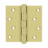 Deltana - 4'' x 4'' Square Hinges Residential / Zig-Zag - Polished Brass