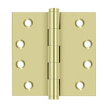 Deltana - 4'' x 4'' Square Hinges - Unlacquered Brass