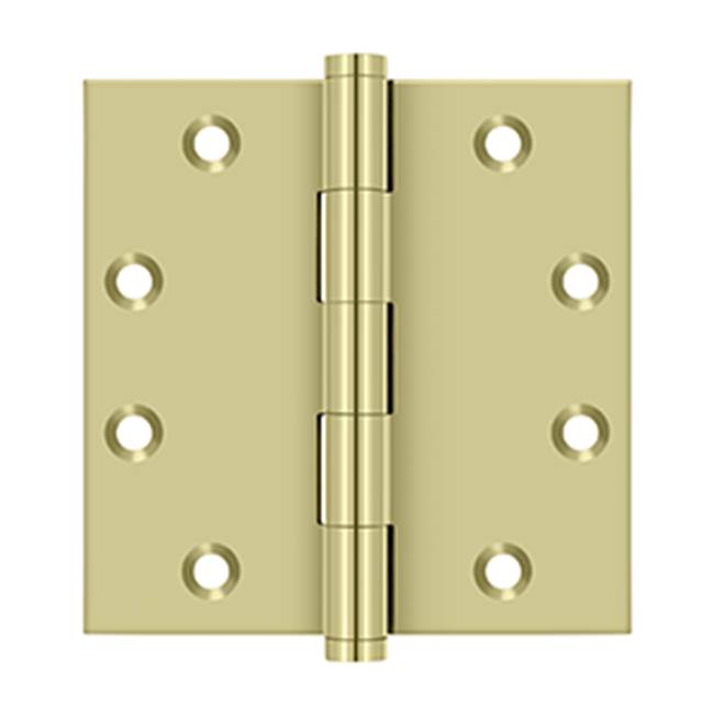 Deltana - 4-1/2'' x 4-1/2'' Square Hinges - Unlacquered Brass