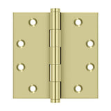 Deltana - 4-1/2'' x 4-1/2'' Square Hinges - Unlacquered Brass