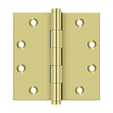 Deltana - 4-1/2'' x 4-1/2'' Square Hinges - Polished Brass