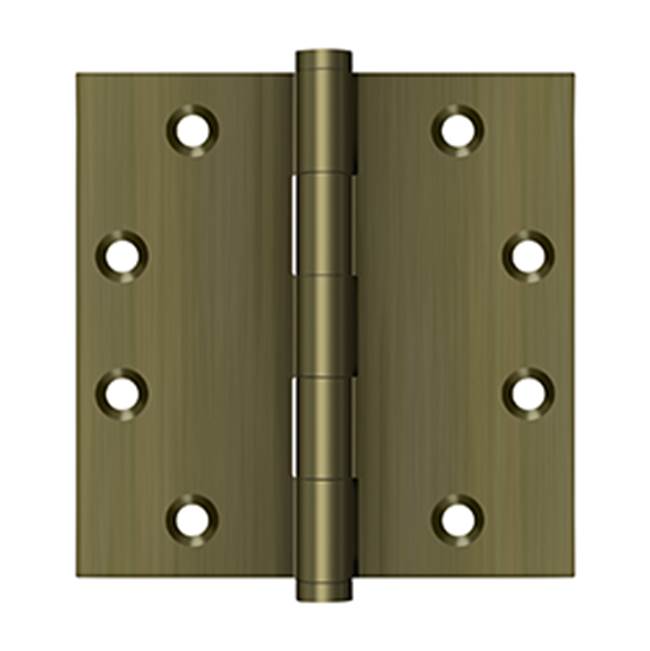 Deltana - 4-1/2'' x 4-1/2'' Square Hinges - Antique Brass