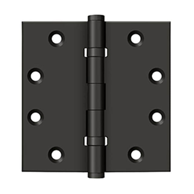 Deltana - 4-1/2'' x 4-1/2'' Square Hinges, Ball Bearings - Oil-rubbed Bronze