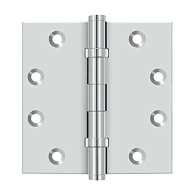 Deltana - 4-1/2'' x 4-1/2'' Square Hinges, Ball Bearings - Polished Chrome