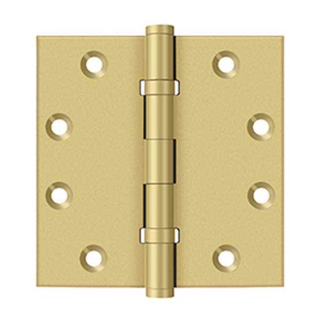 Deltana - 4-1/2'' x 4-1/2'' Square Hinges, Ball Bearings - Brushed Brass