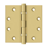 Deltana - 4-1/2'' x 4-1/2'' Square Hinges, Ball Bearings - Brushed Brass