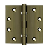 Deltana - 4-1/2'' x 4-1/2'' Square Hinges, Ball Bearings - Antique Brass