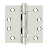 Deltana - 4'' x 4'' Square Hinges, Ball Bearings - Polished Nickel
