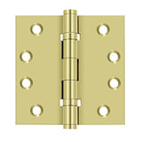 Deltana - 4'' x 4'' Square Hinges, Ball Bearings - Polished Brass
