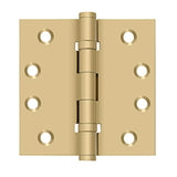 Deltana - 4'' x 4'' Square Hinges, Ball Bearings - Brushed Brass