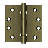 Deltana - 4'' x 4'' Square Hinges, Ball Bearings - Antique Brass