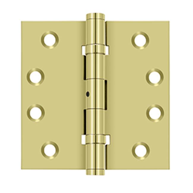 Deltana - 4'' x 4'' Square Hinges, Ball Bearings - Polished Brass