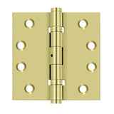 Deltana - 4'' x 4'' Square Hinges, Ball Bearings - Polished Brass