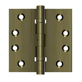 Deltana - 4'' x 4'' Square Hinges, Ball Bearings - Antique Brass