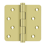 Deltana - 4'' x 4'' x 1/4'' Radius Hinges / Zig-Zag - Polished Brass
