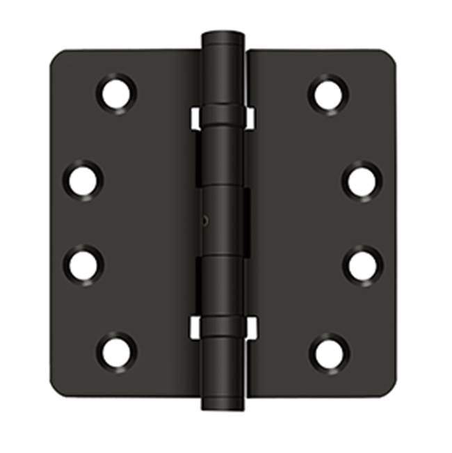 Deltana - 4'' x 4'' x 1/4'' Radius Hinges, Ball Bearings, NRP, Solid Brass - Oil-rubbed Bronze