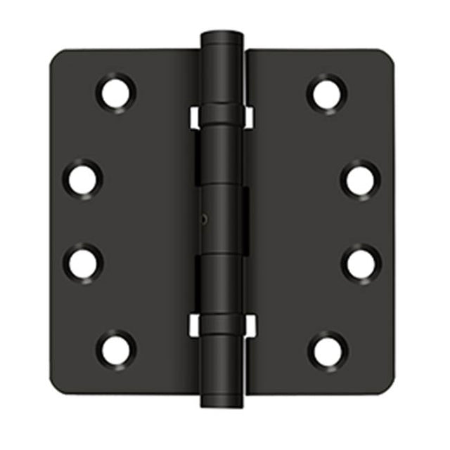 Deltana - 4'' x 4'' x 1/4'' Radius Hinges, Ball Bearings, NRP, Solid Brass - Oil-rubbed Bronze