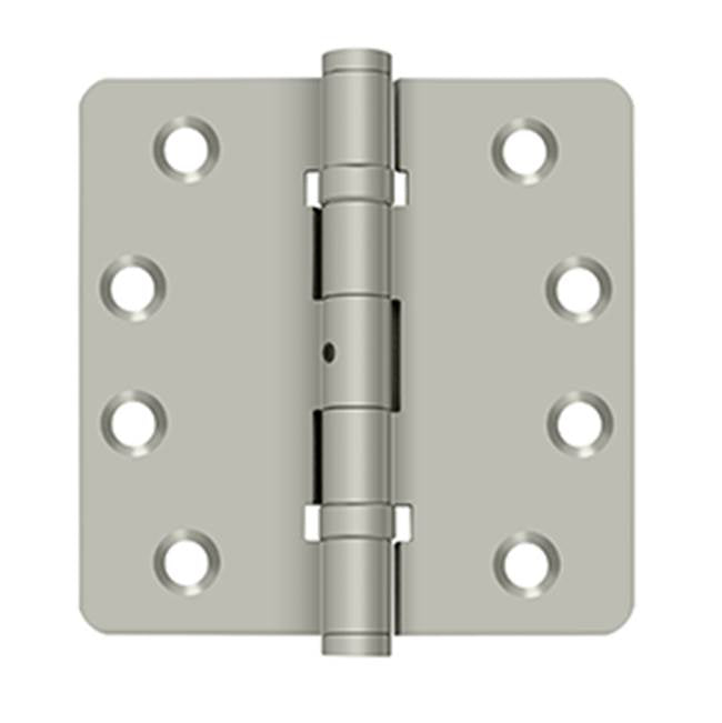 Deltana - 4'' x 4'' x 1/4'' Radius Hinges, Ball Bearings, NRP, Solid Brass - Brushed Nickel
