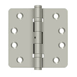 Deltana - 4'' x 4'' x 1/4'' Radius Hinges, Ball Bearings, NRP, Solid Brass - Brushed Nickel