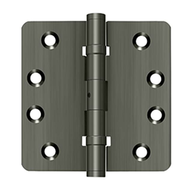 Deltana - 4'' x 4'' x 1/4'' Radius Hinges, Ball Bearings, NRP, Solid Brass - Antique Nickel