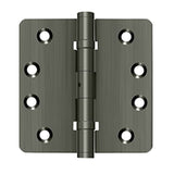 Deltana - 4'' x 4'' x 1/4'' Radius Hinges, Ball Bearings, NRP, Solid Brass - Antique Nickel