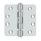 Deltana - 4'' x 4'' x 1/4'' Radius Hinges, Ball Bearings, NRP, Solid Brass - Polished Chrome