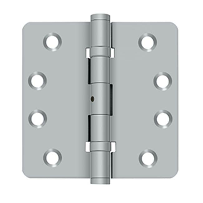 Deltana - 4'' x 4'' x 1/4'' Radius Hinges, Ball Bearings, NRP, Solid Brass - Brushed Chrome