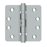 Deltana - 4'' x 4'' x 1/4'' Radius Hinges, Ball Bearings, NRP, Solid Brass - Brushed Chrome