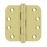 Deltana - 4'' x 4'' x 5/8'' Radius Hinges Residential - Polished Brass