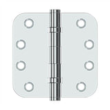 Deltana - 4'' x 4'' x 5/8'' Radius Hinges, Ball Bearing - Polished Chrome