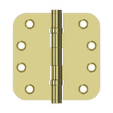 Deltana - 4'' x 4'' x 5/8'' Radius Hinges, Ball Bearing - Polished Brass