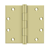 Deltana - 5'' x 5'' Square Hinges - Unlacquered Brass