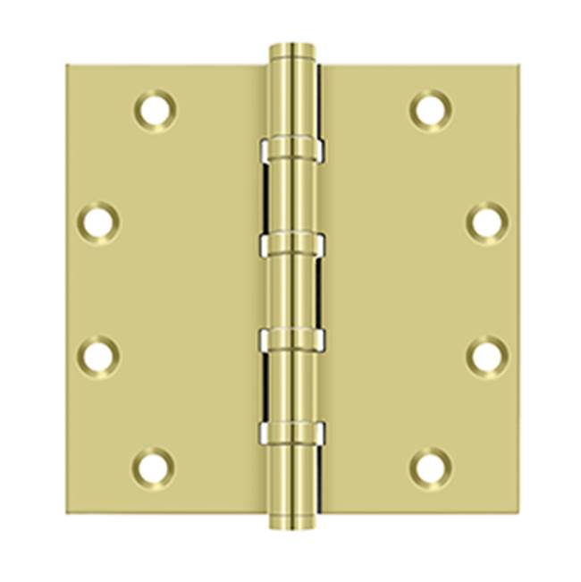 Deltana - 5'' x 5'' Square Hinges, Ball Bearings - Polished Brass