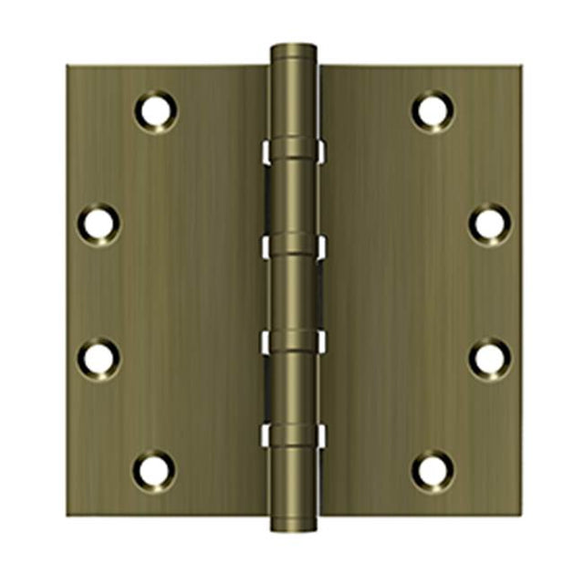 Deltana - 5'' x 5'' Square Hinges, Ball Bearings - Antique Brass