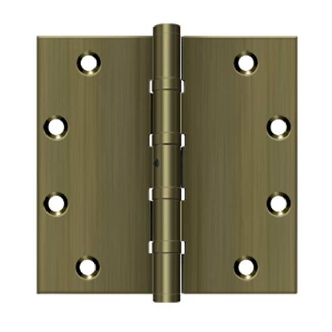 Deltana - 5'' x 5'' Square Hinges, Ball Bearings - Antique Brass