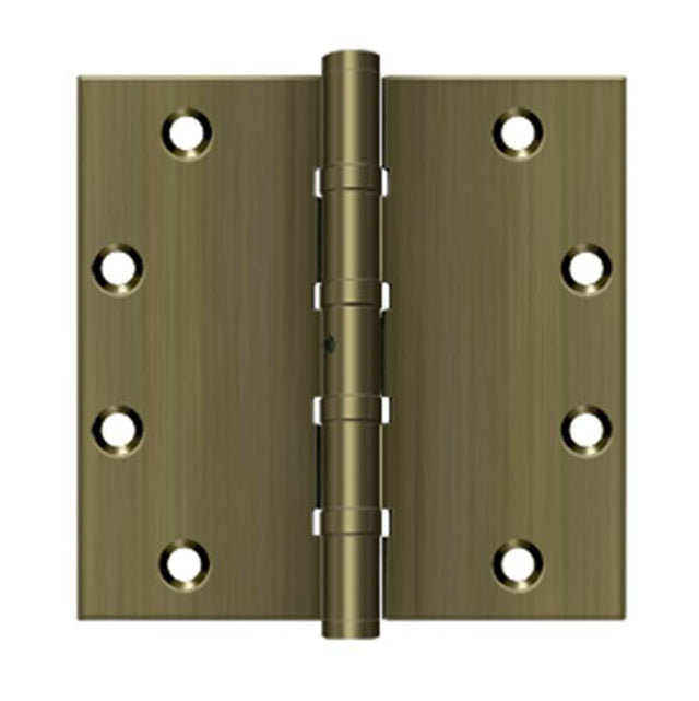 Deltana - 5'' x 5'' Square Hinges, Ball Bearings - Antique Brass