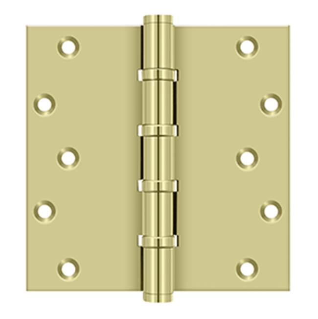 Deltana - 6'' x 6'' Square Hinges, Ball Bearings - Unlacquered Brass